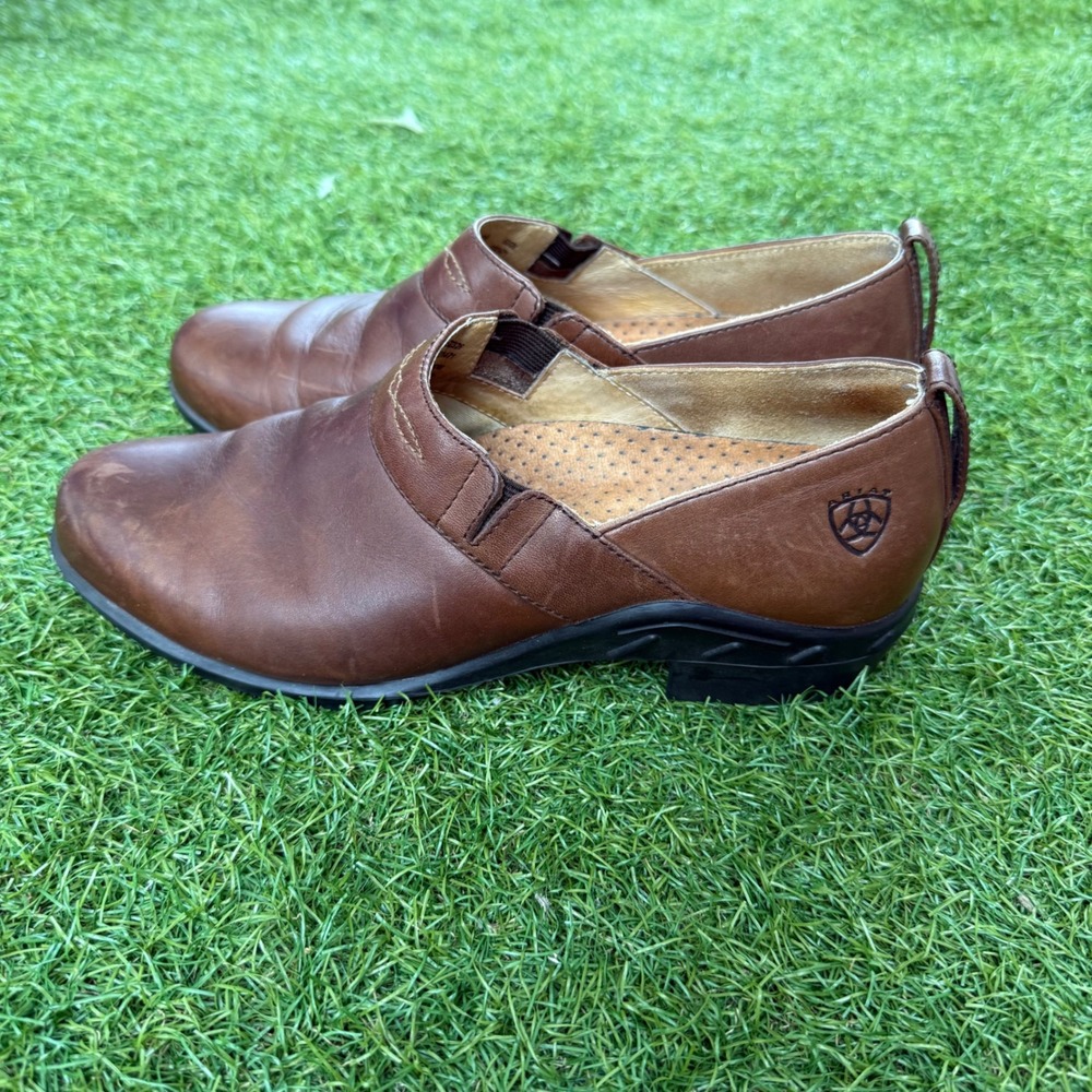 Ariat‎ Women's Leather Clogs Brown Size 8.5 M Casual Comfort Shoes